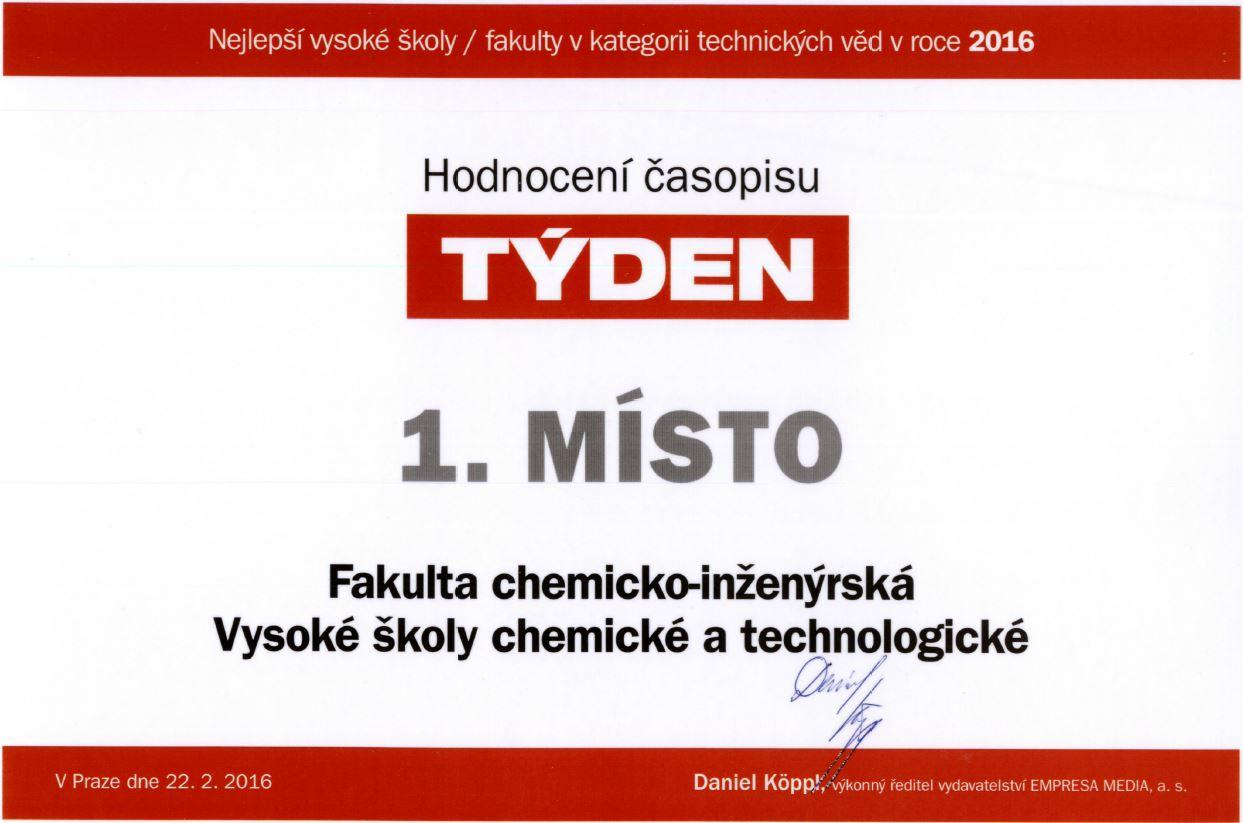 Naše fakulta FCHI je nejlepší!
